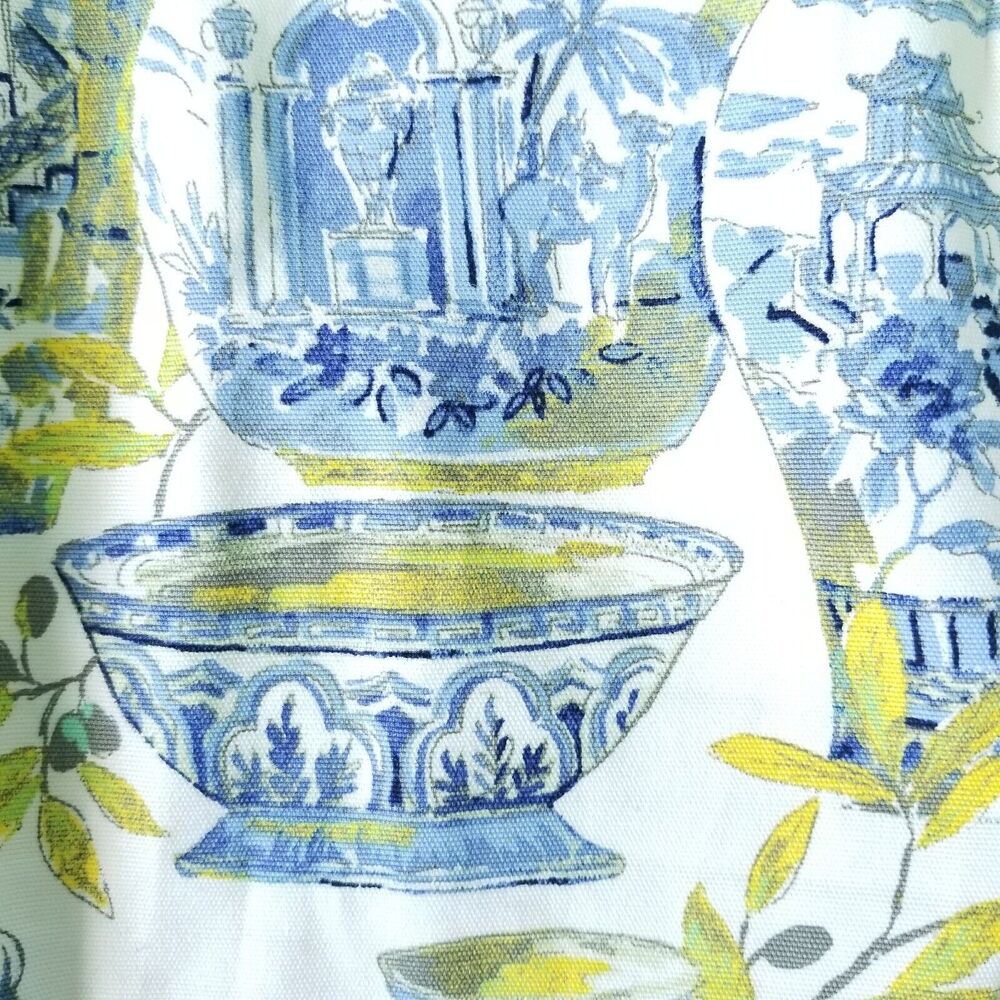 Talbots Watercolor Vases Skirt Womens Blue Cream Size 8P Petite Chinoiserie - Picture 2 of 8